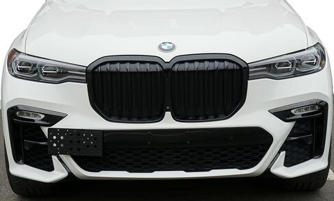 Front Bumper Tow Hook License Plate Mount Bracket for BMW X7 M and M Package 2023-2024, Plate Holder Set w Unique Screw Bolts & Black Screw Caps, License Tag Mounting Kit, Car Accessories in Saudi Arabia