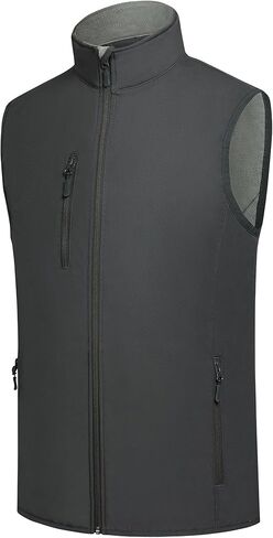 Men's Softshell Vest Fleece-Lined Windproof Sleeveless Jacket for Travel Hiking Fishing Running Golf in Kuwait