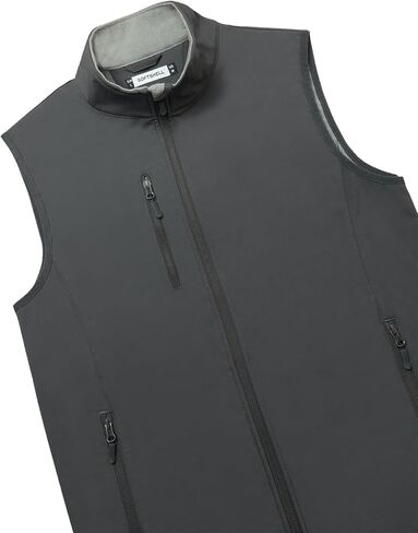 Men's Softshell Vest Fleece-Lined Windproof Sleeveless Jacket for Travel Hiking Fishing Running Golf in Kuwait
