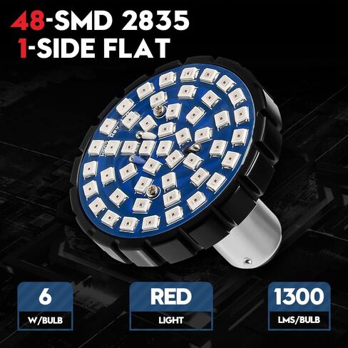 VehiCode 1157 Harley LED Light Bulb (Red) Kit - 2357 2057 7528 BAY15D بديل الاتصال المزدوج للدراجات النارية Harley Davidson الأمامي/الخلفي إشارة الانعطاف الوامض الذيل مصباح إيقاف الفرامل (عبوتان) in Kuwait