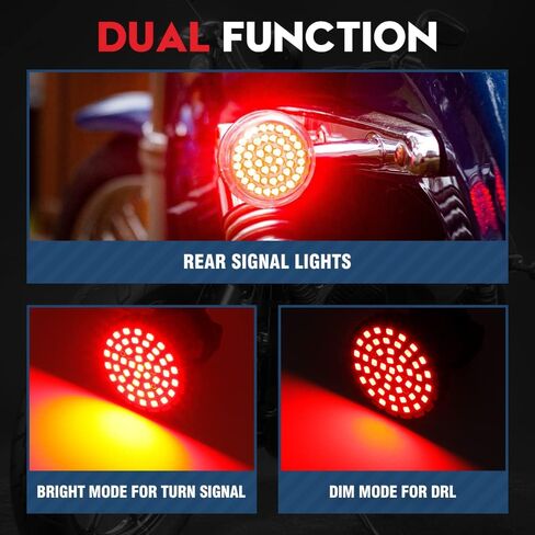 VehiCode 1157 Harley LED Light Bulb (Red) Kit - 2357 2057 7528 BAY15D بديل الاتصال المزدوج للدراجات النارية Harley Davidson الأمامي/الخلفي إشارة الانعطاف الوامض الذيل مصباح إيقاف الفرامل (عبوتان) in Kuwait