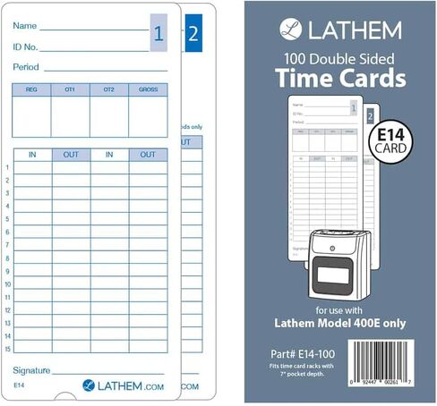 E14-100 بطاقات زمنية، نصف أسبوعية/شهرية/نصف شهرية/أسبوعية، وجهان، 7 بوصة in Kuwait