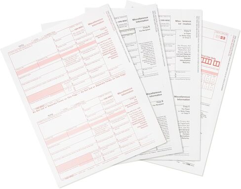1099 MISC Forms 2023, 5 Part Tax Forms Kit, 25 Vendor Kit of Laser Forms Designed for QuickBooks and Accounting Software in Saudi Arabia