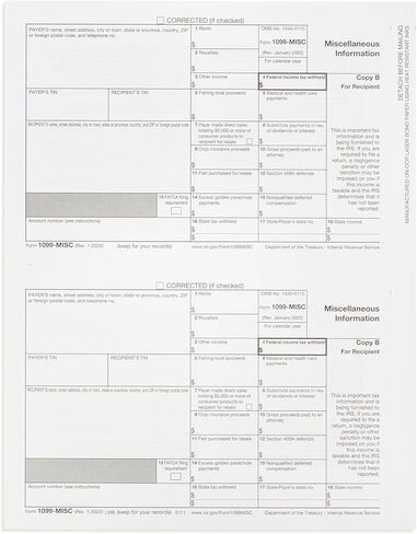 1099 MISC Forms 2023, 5 Part Tax Forms Kit, 25 Vendor Kit of Laser Forms Designed for QuickBooks and Accounting Software in Saudi Arabia