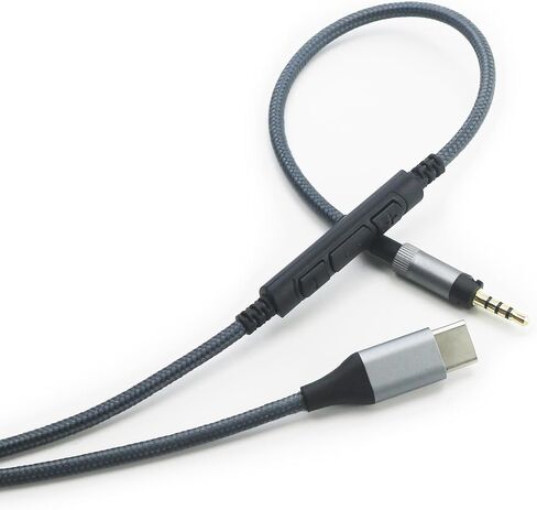 كابل صوت NewFantasia USB C متوافق مع سماعات Sennheiser HD400S HD4.40 HD4.40BT HD4.50 HD4.50BTNC، ميكروفون للتحكم عن بعد متوافق مع هاتف Samsung Galaxy متوافق مع هاتف Oneplus Android in Saudi Arabia
