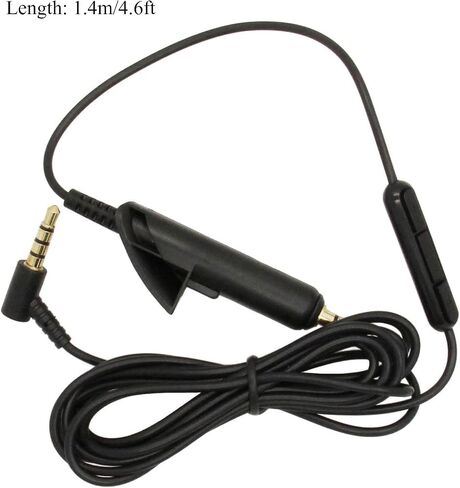 استبدال سلك كابل الصوت 3.5 ملم متوافق مع سماعات الرأس Bose QC15 QuietComfort 15 QC2، وسلك تمديد الصوت مع ميكروفون مدمج والتحكم في مستوى الصوت in Saudi Arabia