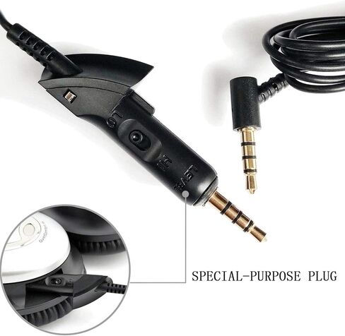 استبدال سلك كابل الصوت 3.5 ملم متوافق مع سماعات الرأس Bose QC15 QuietComfort 15 QC2، وسلك تمديد الصوت مع ميكروفون مدمج والتحكم في مستوى الصوت in Saudi Arabia