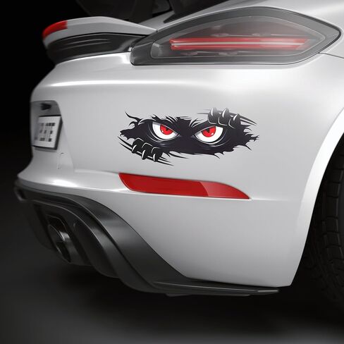3PCS Peeking Monster Angry Eyes Car Decals,Funny Monster Stickers for Cars, Trucks, Dents & Sports Cars, Large Black Vinyl Bumper Stickers and Decals (10x4 inches) in Saudi Arabia