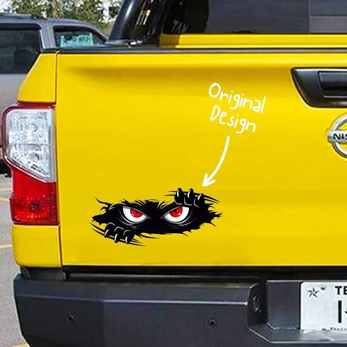 3PCS Peeking Monster Angry Eyes Car Decals,Funny Monster Stickers for Cars, Trucks, Dents & Sports Cars, Large Black Vinyl Bumper Stickers and Decals (10x4 inches) in Saudi Arabia