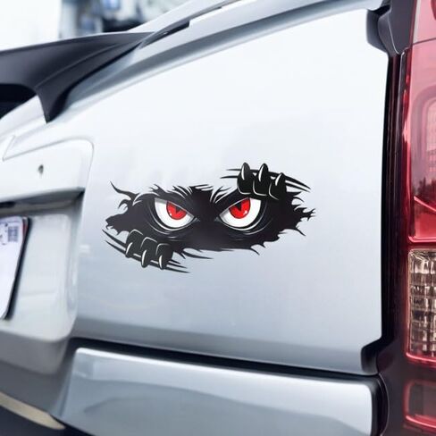 3PCS Peeking Monster Angry Eyes Car Decals,Funny Monster Stickers for Cars, Trucks, Dents & Sports Cars, Large Black Vinyl Bumper Stickers and Decals (10x4 inches) in Saudi Arabia