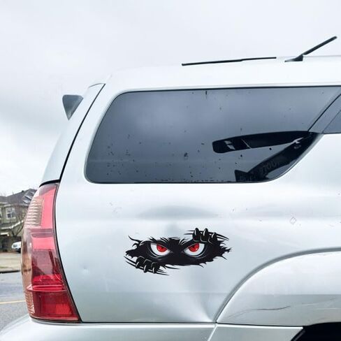 3PCS Peeking Monster Angry Eyes Car Decals,Funny Monster Stickers for Cars, Trucks, Dents & Sports Cars, Large Black Vinyl Bumper Stickers and Decals (10x4 inches) in Saudi Arabia