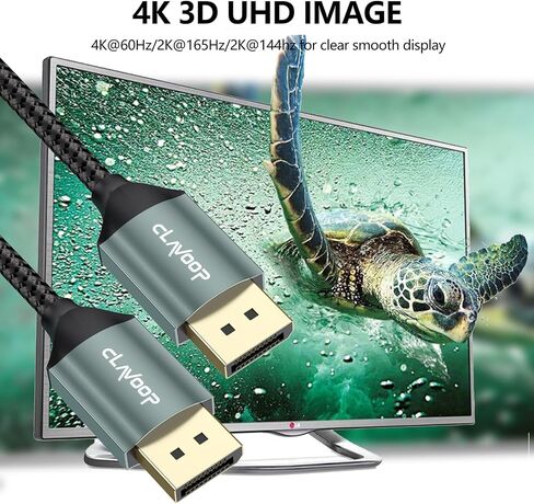 كابل منفذ العرض 6 أقدام، منفذ عرض 4K إلى كابل DP 1.2 4K@60 هرتز 2K@165 هرتز 144 هرتز غلاف ألومنيوم عالي السرعة ذكر إلى ذكر متوافق مع شاشة الكمبيوتر المحمول وبطاقة التلفزيون in Saudi Arabia