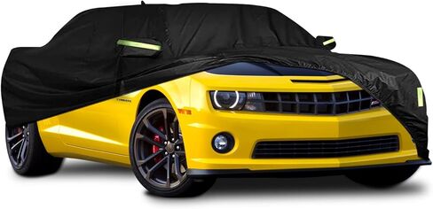 غطاء سيارة مقاوم للماء لسيارة شيفروليه كامارو 2010-2022 240T غطاء سيارة كامل خارجي لجميع الأحوال الجوية، 6 طبقات غطاء سيارة كامارو مناسب لجميع الأحوال الجوية مع باب بسحاب للحماية من الغبار والثلج والمطر in Kuwait
