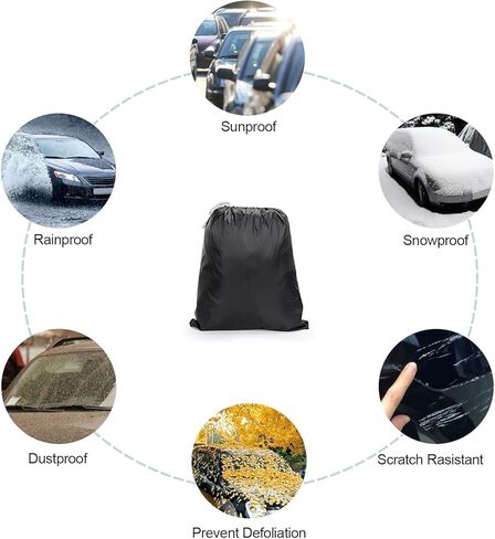 غطاء سيارة مقاوم للماء لسيارة شيفروليه كامارو 2010-2022 240T غطاء سيارة كامل خارجي لجميع الأحوال الجوية، 6 طبقات غطاء سيارة كامارو مناسب لجميع الأحوال الجوية مع باب بسحاب للحماية من الغبار والثلج والمطر in Kuwait