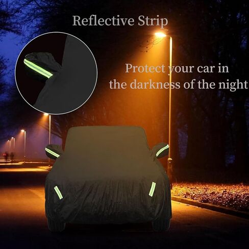 غطاء سيارة مقاوم للماء لسيارة شيفروليه كامارو 2010-2022 240T غطاء سيارة كامل خارجي لجميع الأحوال الجوية، 6 طبقات غطاء سيارة كامارو مناسب لجميع الأحوال الجوية مع باب بسحاب للحماية من الغبار والثلج والمطر in Kuwait