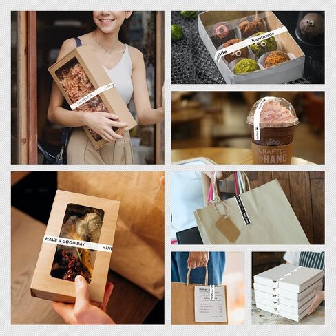 شريط شكرًا لك، شريط إغلاق مصمم للأعمال الصغيرة، حقيبة تسوق لاصقة أو صندوق من المخبوزات، القهوة، الهدايا، الصحف، ترتيبات الزهور والوجبات الجاهزة، شكرًا لك in Kuwait