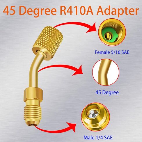 طقم محول سبليت صغير R410A، محول دوار R410A، محولات مضخة فراغ R410a مع 5/16 بوصة أنثى إلى 1/4 بوصة SAE ذكر، لخدمة تبريد نظام تكييف الهواء المقسم الصغير in Kuwait