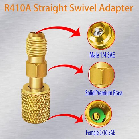 طقم محول سبليت صغير R410A، محول دوار R410A، محولات مضخة فراغ R410a مع 5/16 بوصة أنثى إلى 1/4 بوصة SAE ذكر، لخدمة تبريد نظام تكييف الهواء المقسم الصغير in Kuwait