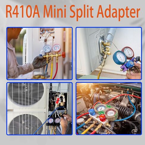 طقم محول سبليت صغير R410A، محول دوار R410A، محولات مضخة فراغ R410a مع 5/16 بوصة أنثى إلى 1/4 بوصة SAE ذكر، لخدمة تبريد نظام تكييف الهواء المقسم الصغير in Kuwait