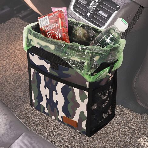 سلة مهملات السيارة من Femuar يمكن أن تكون مقاومة للتسرب مع جيوب تخزين معلقة مقاومة للماء سلة مهملات السيارة متعددة الأغراض SUV للسيارة باللون الأسود in Kuwait