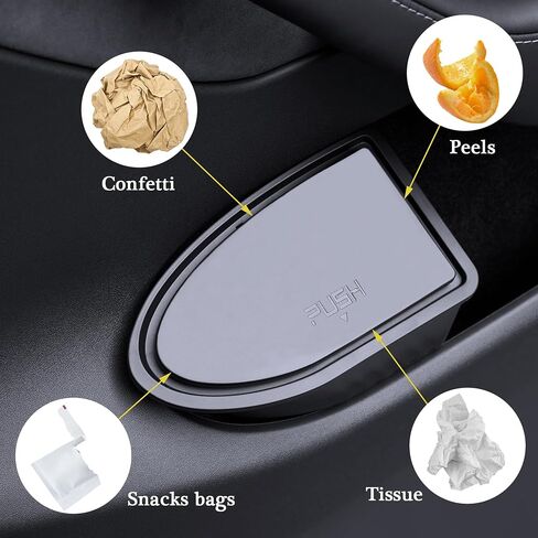 DEDC 2Pcs Front Door Trash Cans for 2021 2022 2023 2024 Tesla Model Y Car Trash Can with Lid Front Seat Car Trash Bin Tesla Accessories in Saudi Arabia