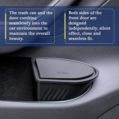 DEDC 2Pcs Front Door Trash Cans for 2021 2022 2023 2024 Tesla Model Y Car Trash Can with Lid Front Seat Car Trash Bin Tesla Accessories in Saudi Arabia