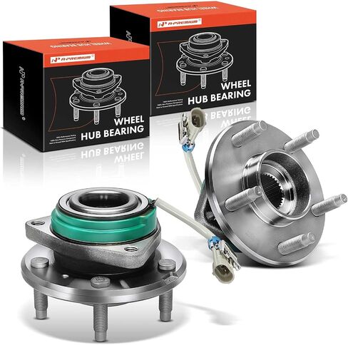 زوج A-Premium [2] مجموعة محور تحمل العجلة الأمامية متوافقة مع Chevy Impala Monte Carlo Uplander Venture Cadillac Seville Pontiac Grand Prix Buick Regal Century 5-Lug w/ABS استبدال # 513121 in Saudi Arabia