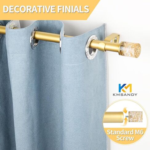 Gold Curtain Rods With Fashion Design Finials,1 Inch Diameter Heavy Duty Adjustable Modern Decorative Telescoping Window Drapery Rods in Saudi Arabia