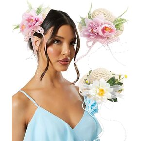 Haimeikang fascinators مقاطع قبعة الحفلات الشاي للنساء - شعر الزهرة القبعات الهوى للنساء والفتيات