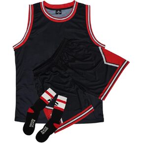 Kids Basketball Jersey 3 Piece Kit Sleeveless Youth Fan Jersey Girls/Boys 2-14 Years Outfit