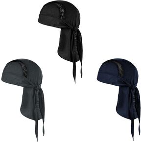 3 عبوة قابلة للتنفس غطاء الجمجمة UV حماية الشمس باندانا قبعة القبعات الجمجمة للرجال Durag رأس يلف بطانة الرأس لركوب الدراجات