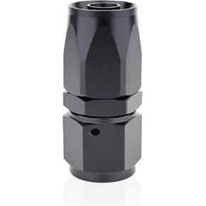 8AN Straight Swivel Hose End Fitting for Braided Fuel Line Anodized Aluminum Alloy Black(AN8-Straight 0 Degree)