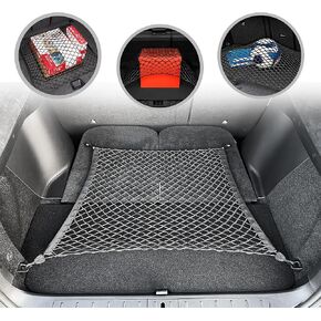 Net Mesh Trunk Mesh Mesh Net Net Net Tesla Model X 2016-2024 - إكسسوارات السيارات - منظم الجذع المتميز والتخزين - شبكة شحن لسيارات الدفع الرباعي - منظم نقل السيارات لـ Tesla Model X