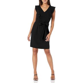 Nine West Women's Joanna V-Neck Flutter Sleeve Dress