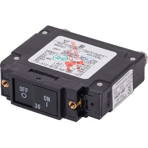 Blue Sea Systems 7458 Circuit Breaker C-Series Flat Rocker 30A AC UL489
