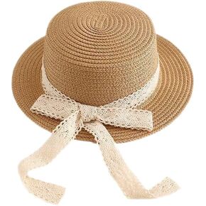 Summer Breathable Beach Straw Hat UV Protection Sun Visor Hats for Little Girl Kids