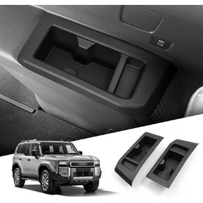SMABEE Center Console Cup Holder Insert for 2024 2025 Toyota Land Cruiser Prado 250 J250 LC250 Cup Accessories TPE Drink Organizer Interior Black