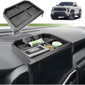 شاشة Center Console Screen Organizer متوافق مع 2024 2025 Toyota Tacoma و 2025 4 Runner INTORIORISES W/ 8 بوصة مربع تخزين لوحة القيادة خلف شاشة حامل علبة صينية ، أسود