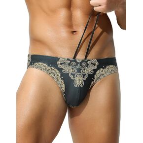 Arjen Kroos Mens Swim Briefs Sexy Bathing Bikini Printed Quick Dry Swimsuit with Drawstring for Men