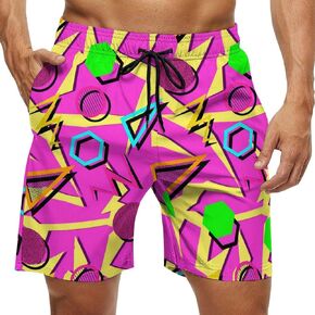 Mens Swim Trunks Quick Dry Funny Beach Board Shorts with Mesh Lining Hawaiian Swimwear Bathing Suits