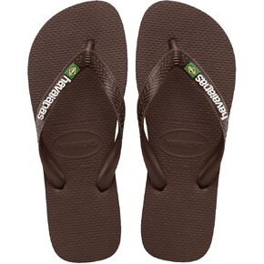 Havaianas Men's Brazil Logo Sandal Dark Brown/White Flip-Flop
