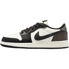 Air Jordan 1 Low OG Wolf Grey Big Kids' Shoes (CZ0858-102, Sail/Dark Mocha/Black) Size 3.5