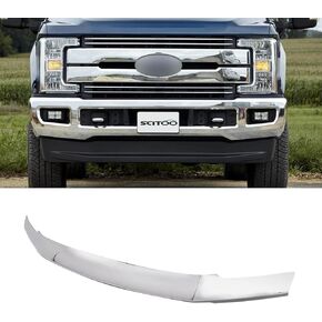 SCITOO Silver Chrome Hood Shield Protector Body Kit Compatible with 2017-2021 for Ford F250 F350 Super Duty Hood Deflector Bug Shield Splitter Chin Exterior Diffuser