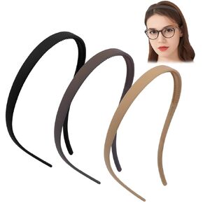 TOBATOBA Flex No Pressure Headbands for Glasses Wearers, Sunglasses Headband No Headache Comfortable Headbands Non Slip, Matte Plastic Hairbands with Teeth, Hair Accessories for Women Girls