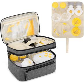 BAFASO Breast Pump Bag (Compatible with Medela Pump in Style) with a Waterproof Pump Parts Pad, Carrying Case for Medela Pump in Style and Extra Parts (Patent Pending), Black in Kuwait