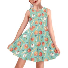 POLERO Mushroom Dress for Girls Summer Casual Party A-Line Midi Tank Dress Sleeveless Sundress for Kids 3-16 Years