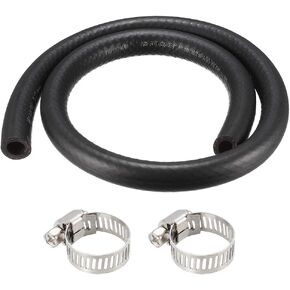 uxcell خط الوقود خرطوم Rubber 12mm I.D. 0.9m/3ft/3ft diesel خرطوم البنزين أنابيب محرك محرك مع 2 المشابك