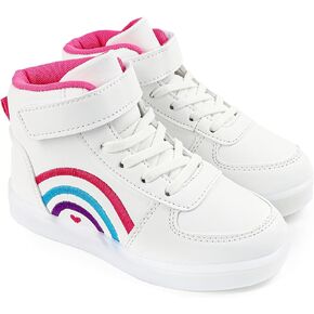 Girls High Top Sneaker Non Slip Casual Walking Lightweight Lace Up Sneakers for Little/Big Kid