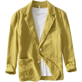Men's Blazer Casual Sport Coats Linen Suit Jackets Business Lightweight Daily Suits