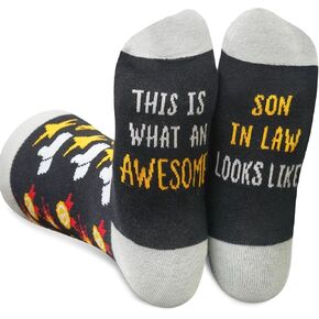 InnoBeta Son in Law Gifts for Father's Day, Funny Socks from Dad, Mom on Birthday, This is What an Awesome Son in Law Looks Like